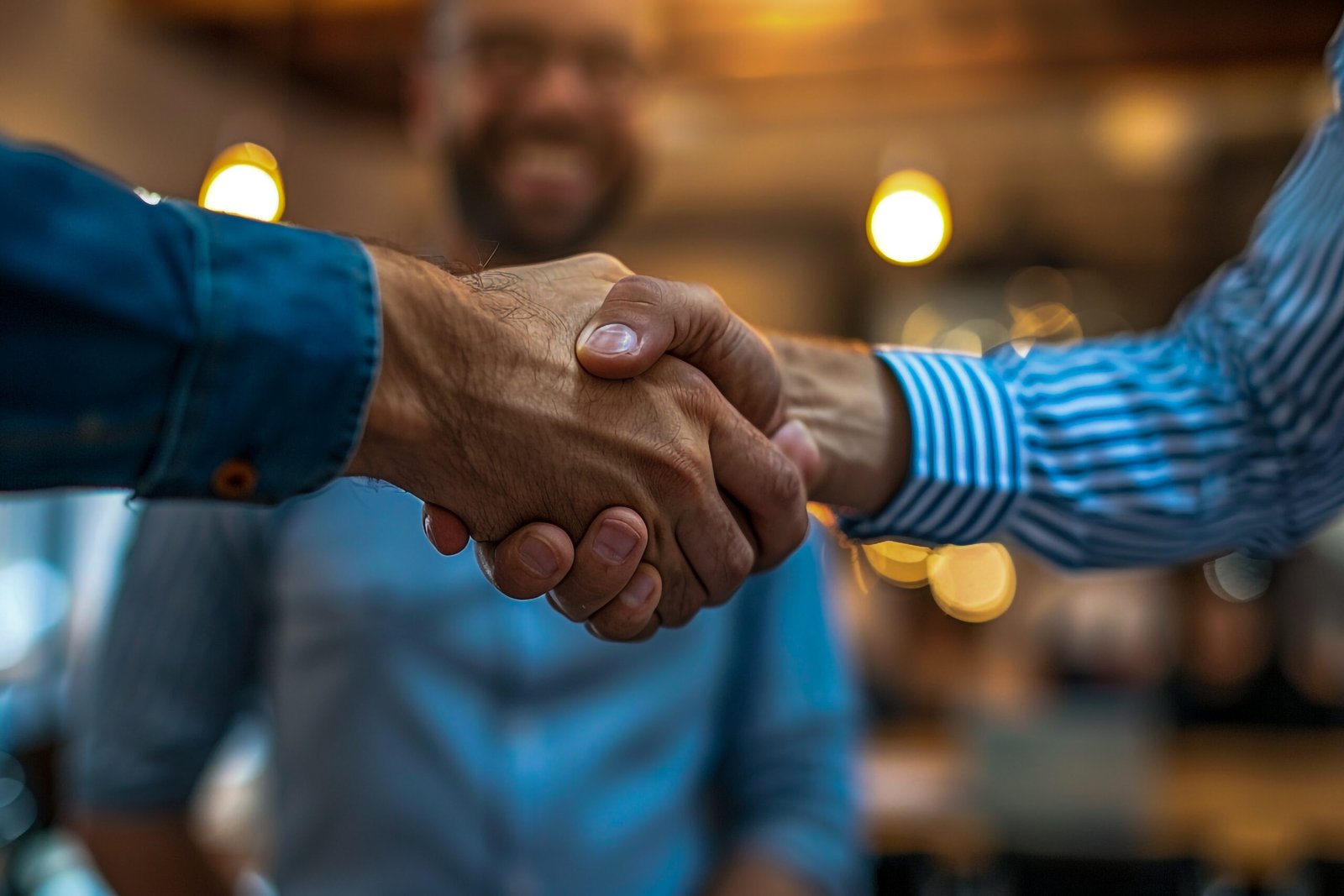 Corporate Handshake Between Business Professionals, business meeting and partnership concept